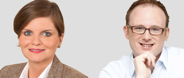 SPD Infostand mit Sarah Philipp und Sören Link